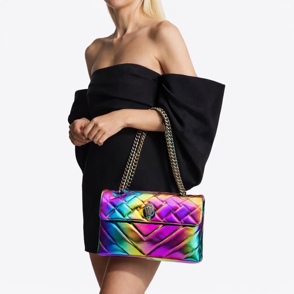 Kurt Geiger Kensington Rainbow Quilted Leather Eagle Chain Shoulder Bag Designer - Picture 3 of 16